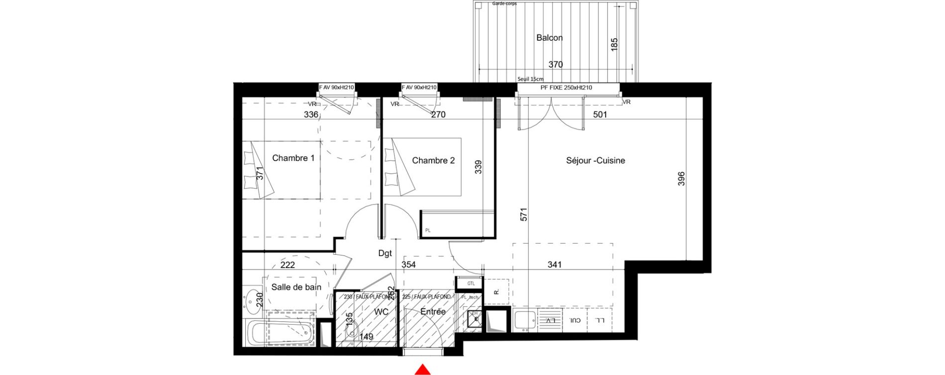 Appartement T3 de 60,10 m2 &agrave; Chassieu Centre