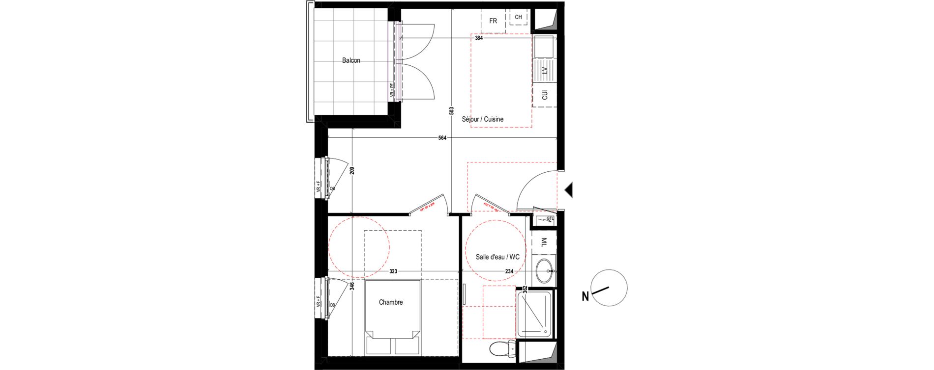Appartement T2 de 41,05 m2 &agrave; Chassieu Centre