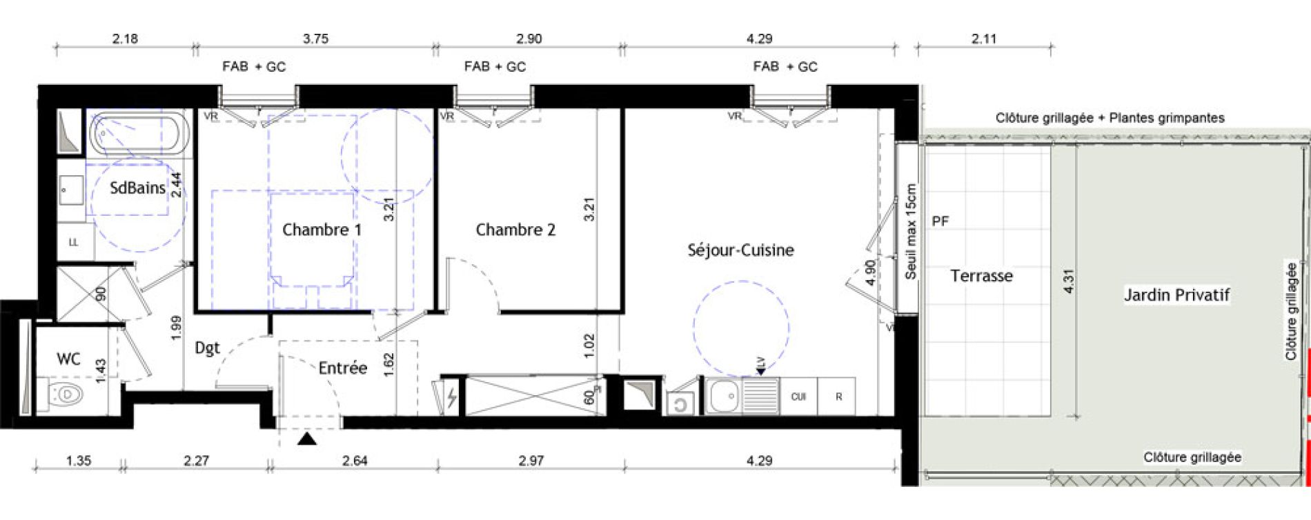 Appartement T2 de 61,65 m2 &agrave; Collonges-Au-Mont-D'Or Centre