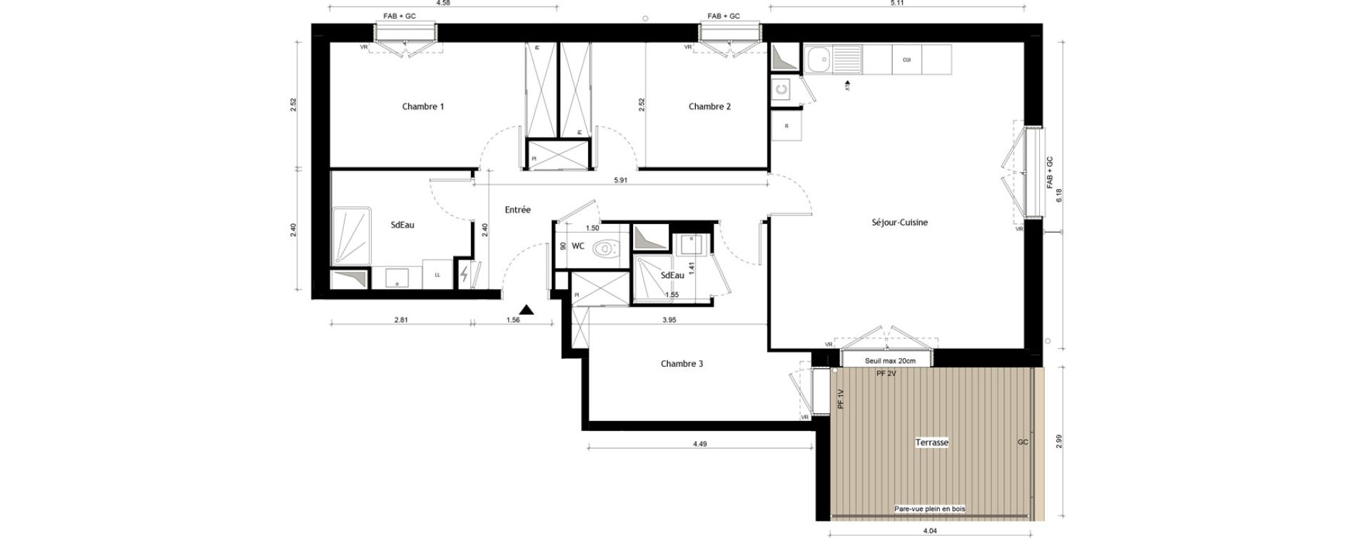 Appartement T4 de 83,47 m2 &agrave; Collonges-Au-Mont-D'Or Centre