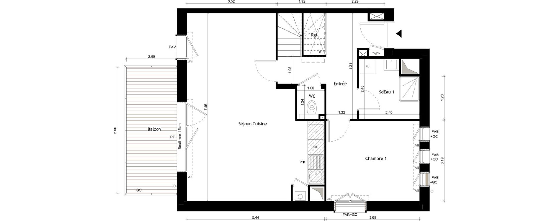 Duplex T4 de 98,72 m2 &agrave; Collonges-Au-Mont-D'Or Centre