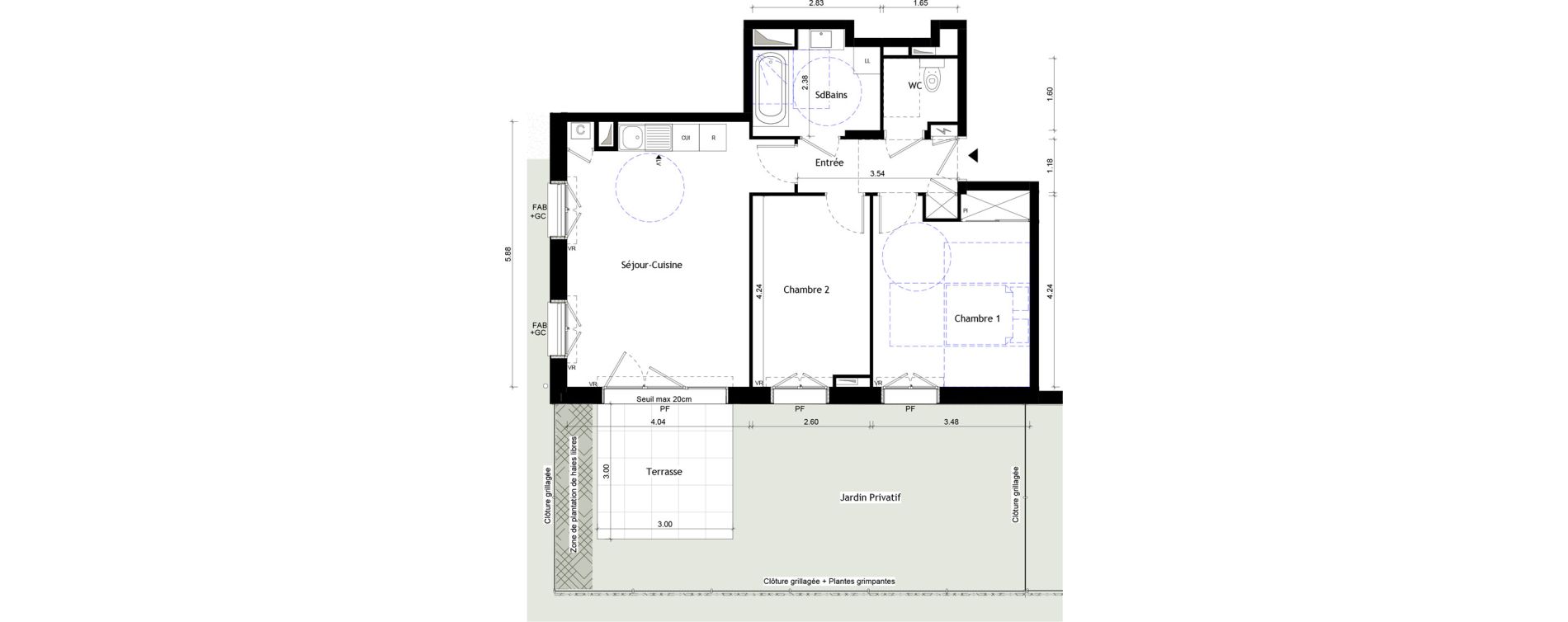Appartement T3 de 62,79 m2 &agrave; Collonges-Au-Mont-D'Or Centre