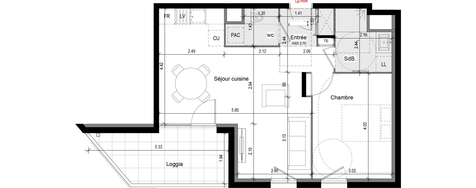 Appartement T2 de 49,05 m2 &agrave; Collonges-Au-Mont-D'Or Centre