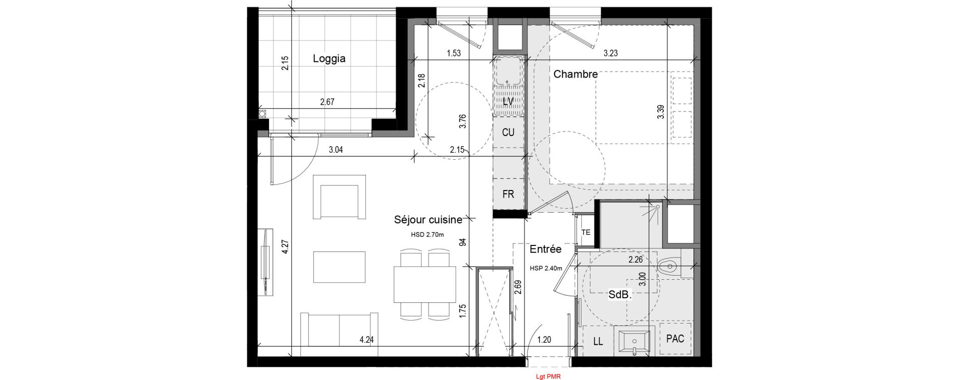 Appartement T2 de 46,05 m2 &agrave; Collonges-Au-Mont-D'Or Centre