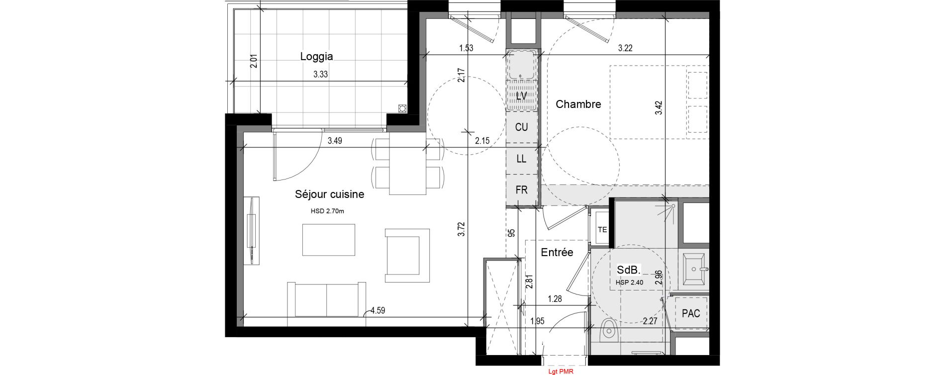 Appartement T2 de 44,45 m2 &agrave; Collonges-Au-Mont-D'Or Centre