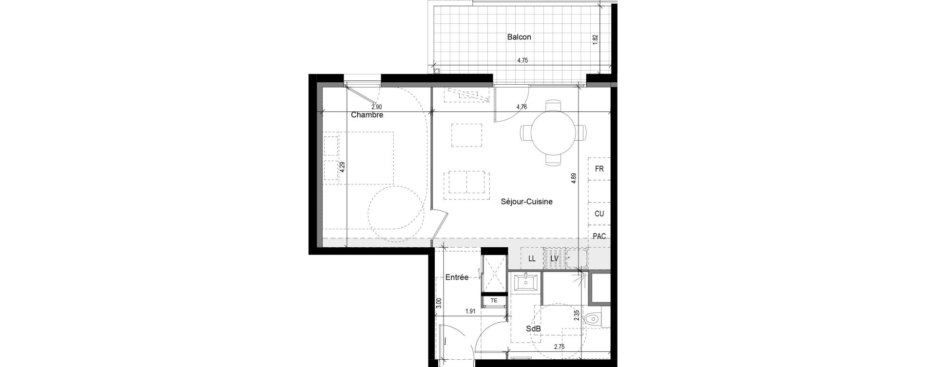 Appartement T2 de 45,70 m2 &agrave; Collonges-Au-Mont-D'Or Centre