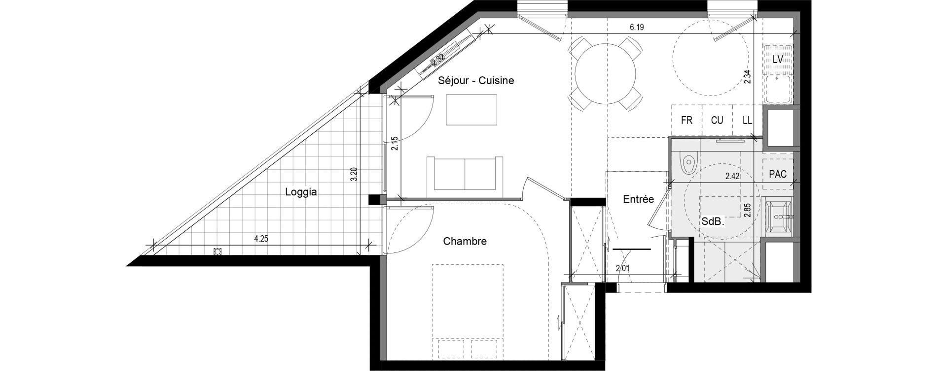 Appartement T2 de 45,05 m2 &agrave; Collonges-Au-Mont-D'Or Centre