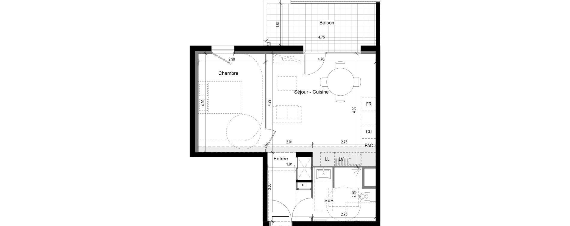 Appartement T2 de 45,65 m2 &agrave; Collonges-Au-Mont-D'Or Centre