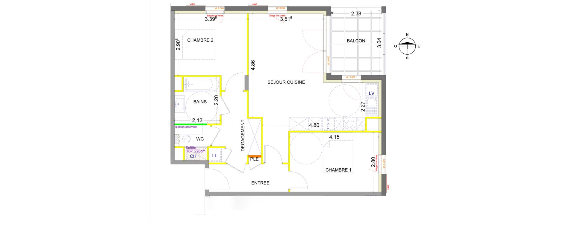 Appartement T3 de 65,98 m2 &agrave; Collonges-Au-Mont-D'Or Centre