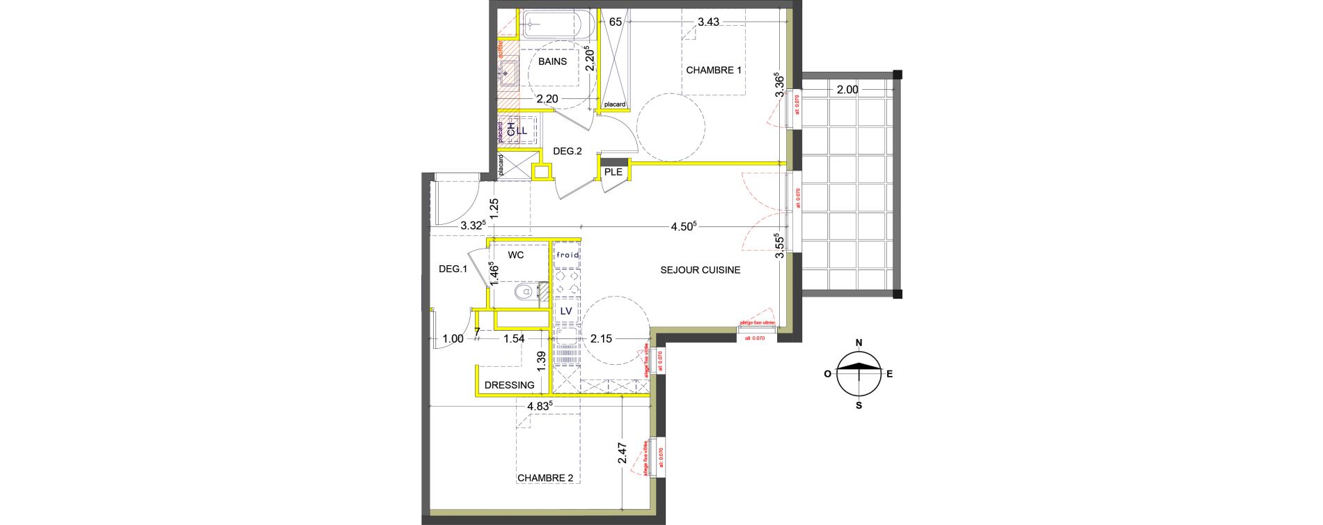 Appartement T3 de 65,30 m2 &agrave; Collonges-Au-Mont-D'Or Centre