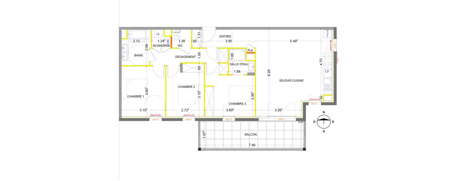 Appartement T4 de 88,16 m2 &agrave; Collonges-Au-Mont-D'Or Centre