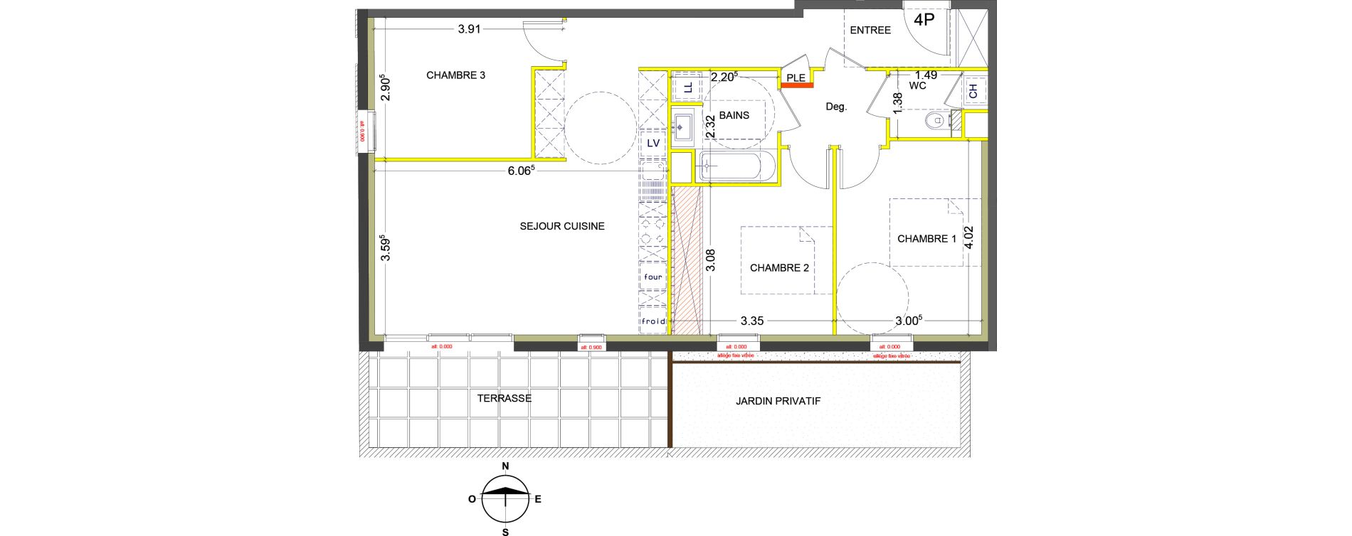 Appartement T4 de 80,20 m2 &agrave; Collonges-Au-Mont-D'Or Centre
