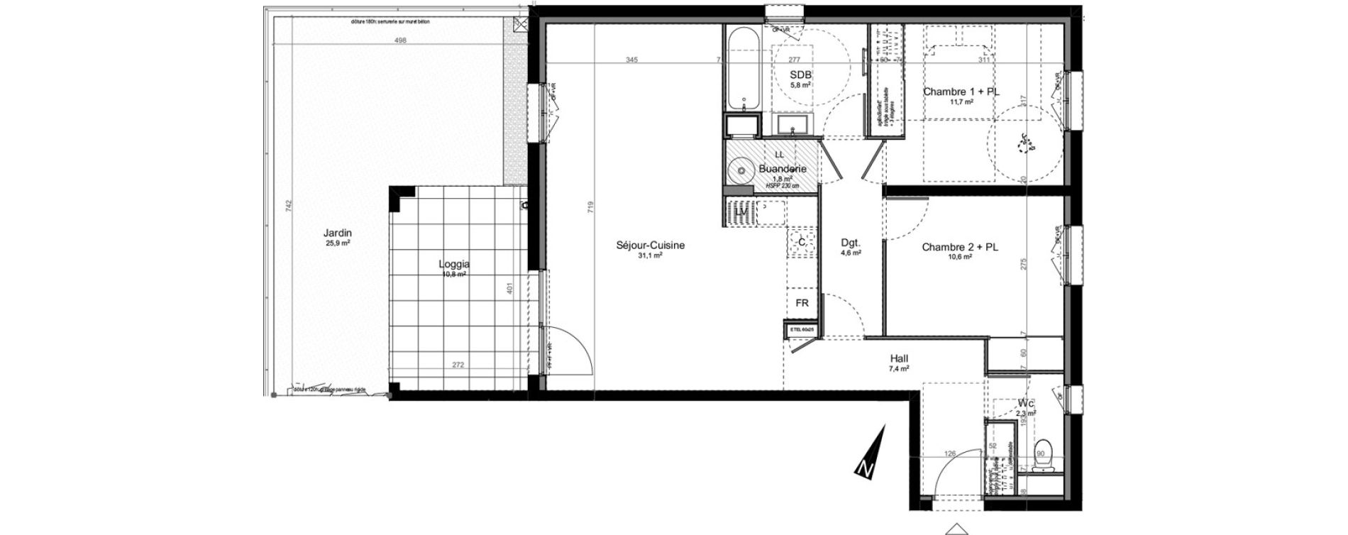 Appartement T3 de 73,50 m2 &agrave; Colombier-Saugnieu Centre