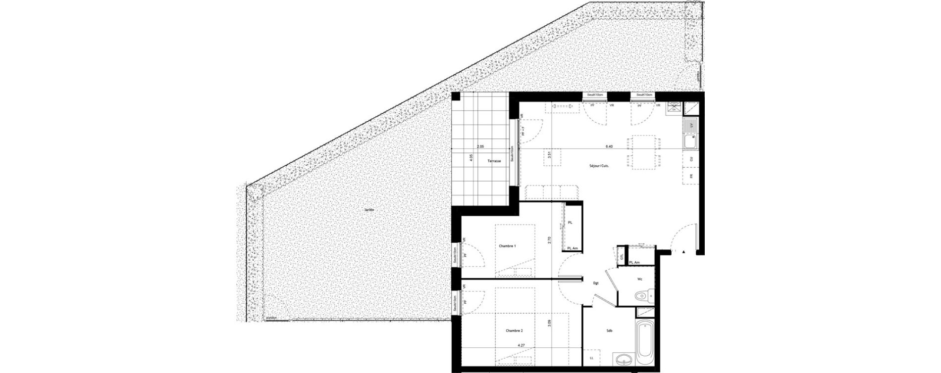 Appartement T3 de 63,03 m2 &agrave; Colombier-Saugnieu Centre