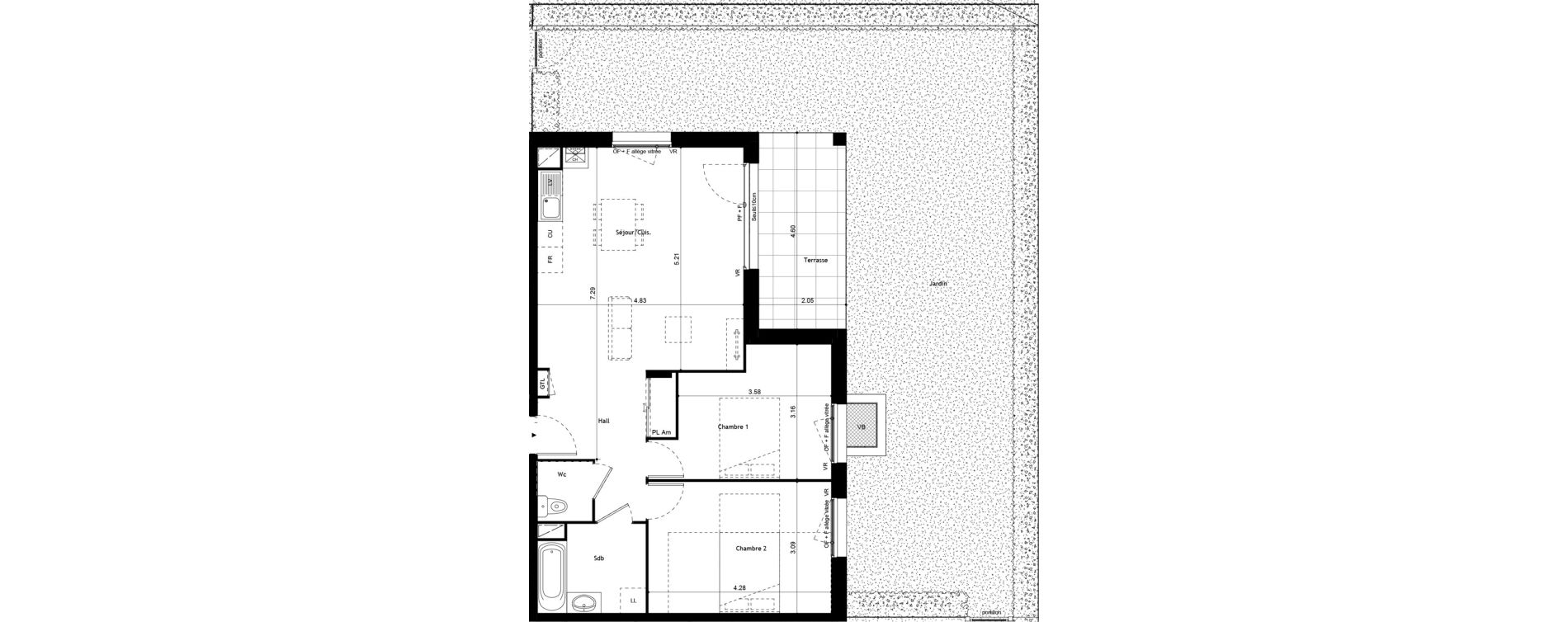 Appartement T3 de 63,99 m2 &agrave; Colombier-Saugnieu Centre