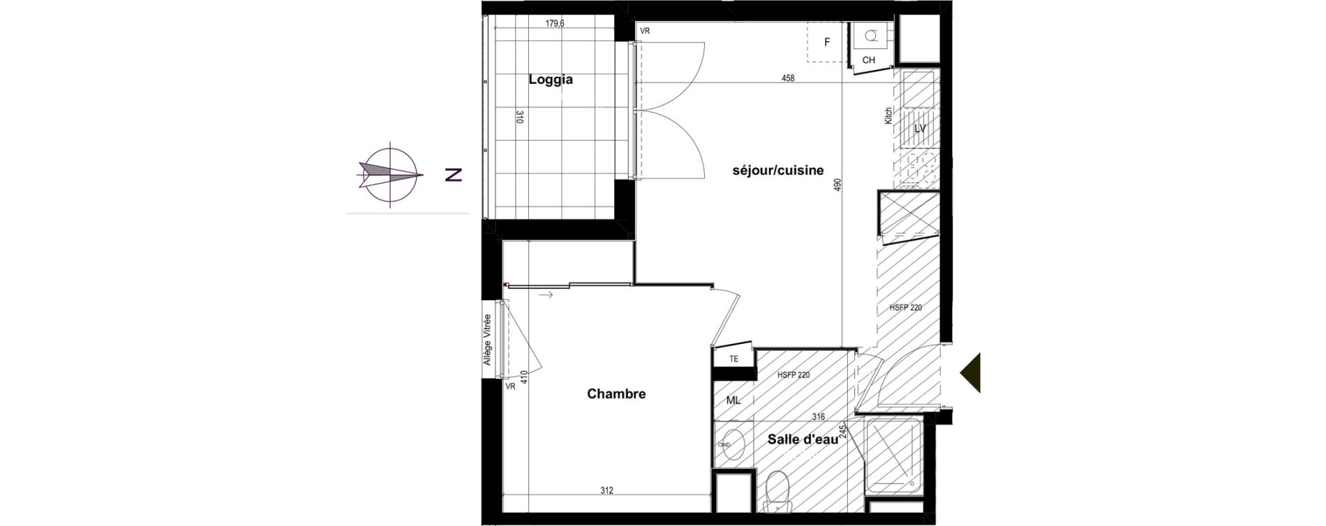 Appartement T2 de 39,67 m2 &agrave; Corbas Balmes - bourlione