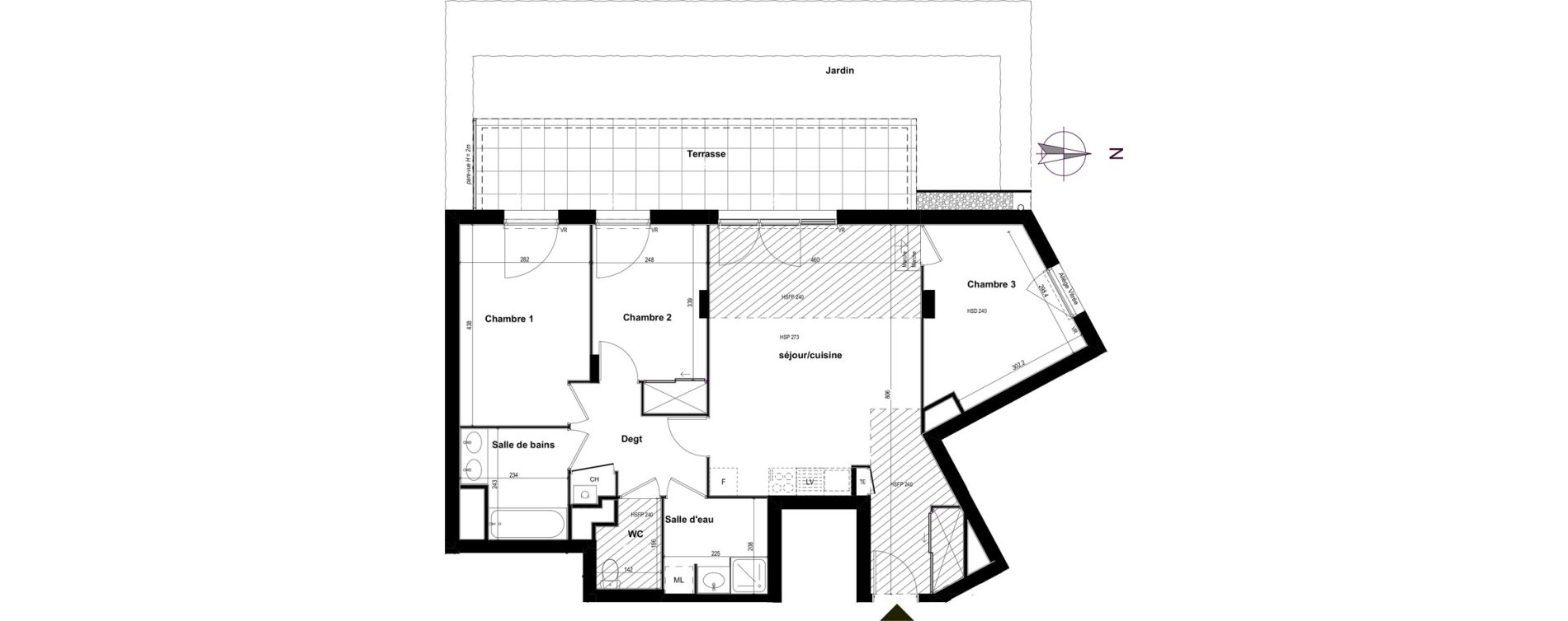 Appartement T4 de 81,29 m2 &agrave; Corbas Balmes - bourlione