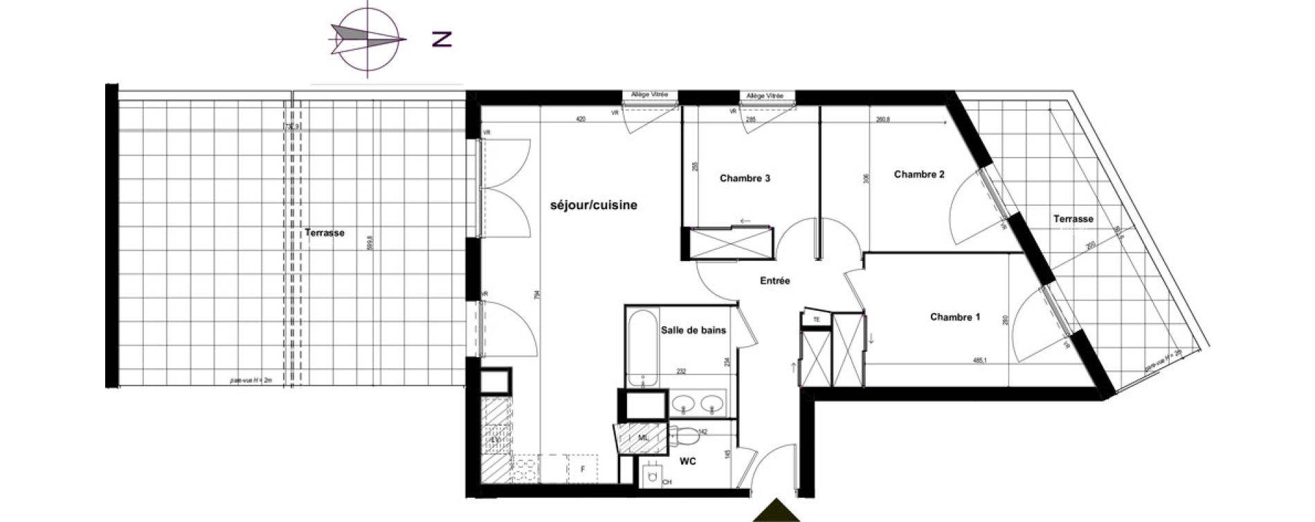 Appartement T4 de 77,88 m2 &agrave; Corbas Balmes - bourlione