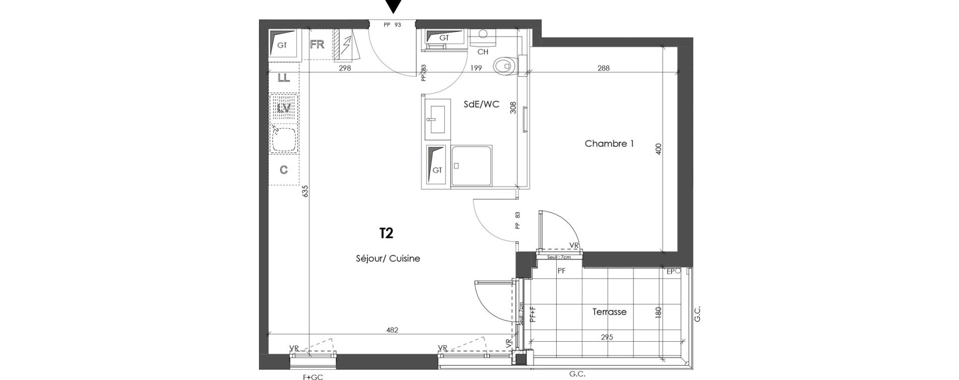 Appartement T2 de 41,32 m2 &agrave; Corbas Balmes - bourlione