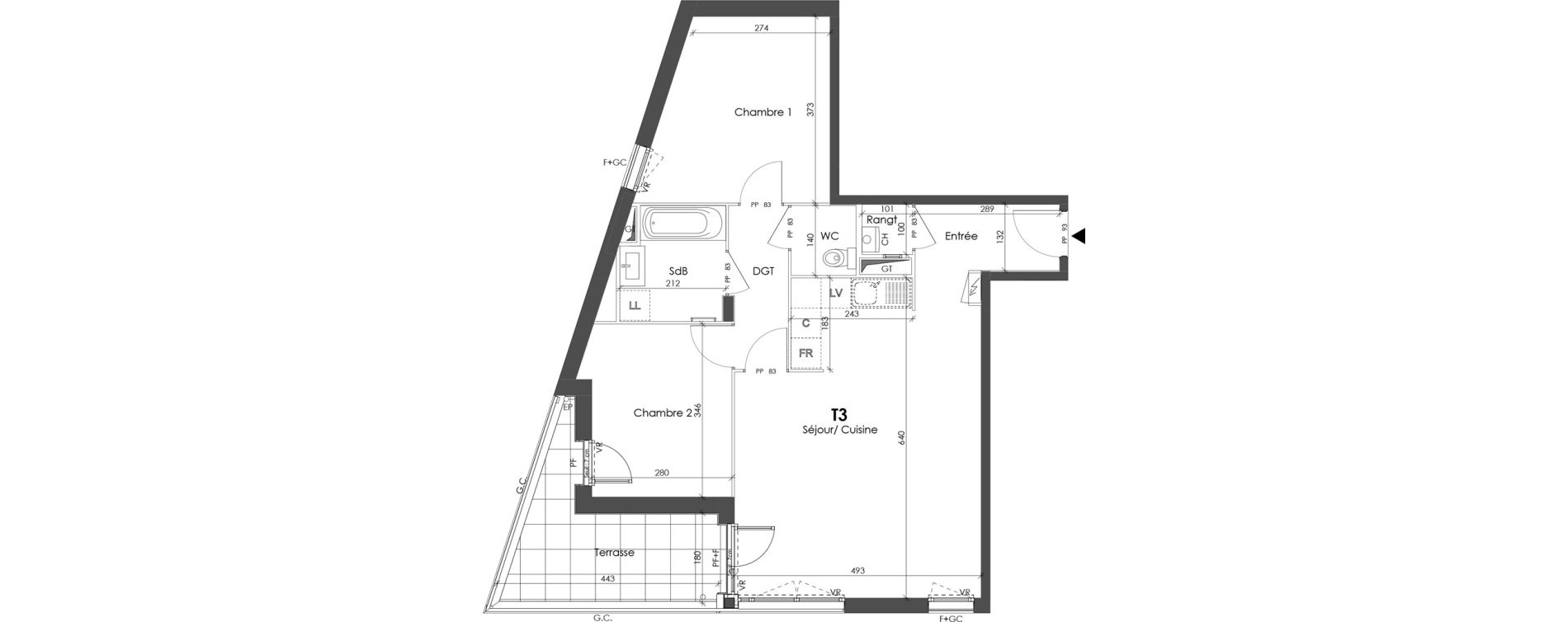 Appartement T3 de 66,65 m2 &agrave; Corbas Balmes - bourlione