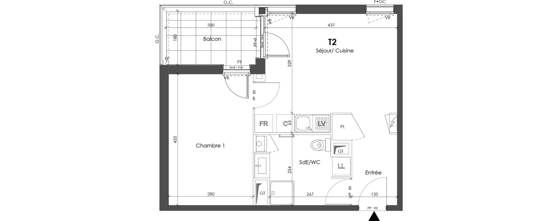 Appartement T2 de 39,93 m2 &agrave; Corbas Balmes - bourlione