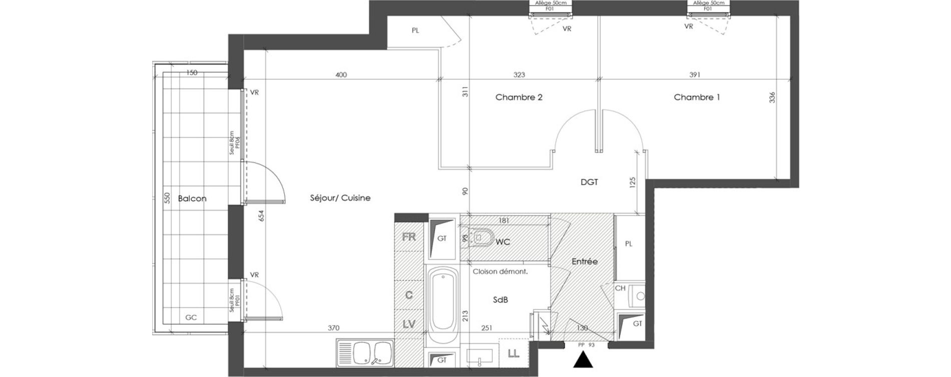 Appartement T3 de 63,53 m2 &agrave; Corbas Balmes - bourlione