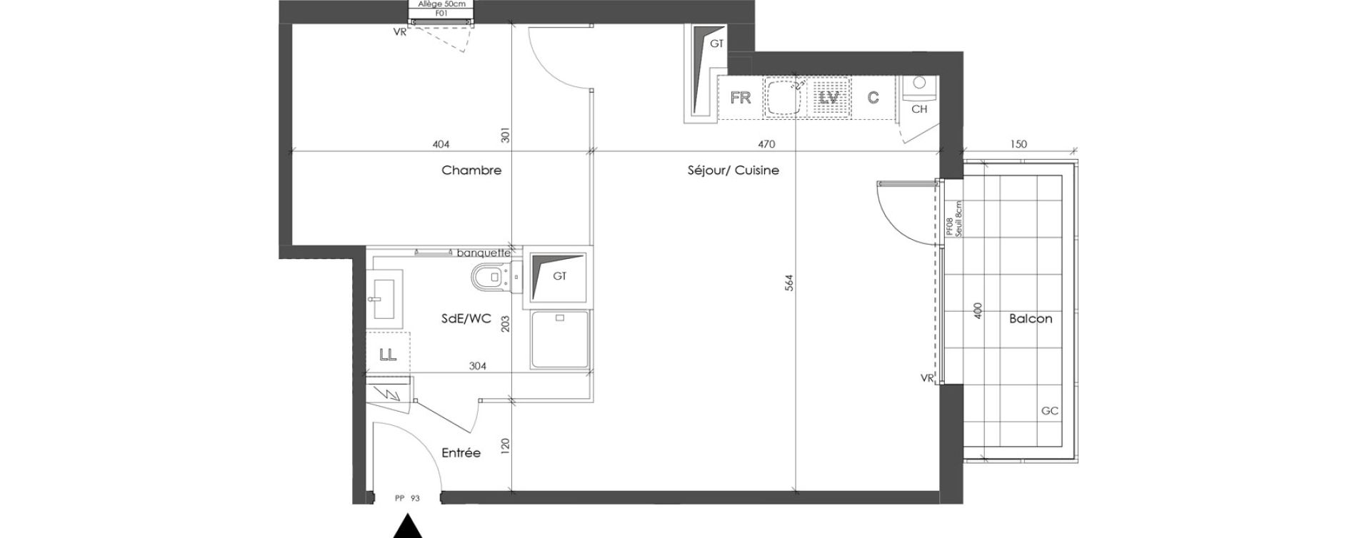 Appartement T2 de 48,13 m2 &agrave; Corbas Balmes - bourlione