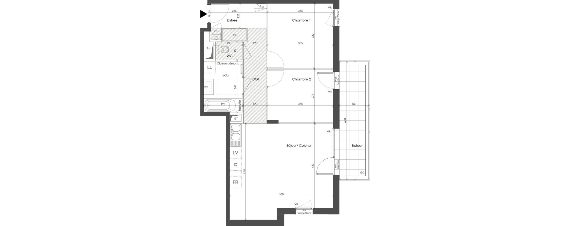 Appartement T3 de 61,33 m2 &agrave; Corbas Balmes - bourlione