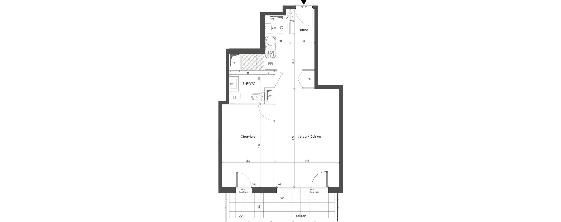 Appartement T2 de 46,00 m2 &agrave; Corbas Balmes - bourlione