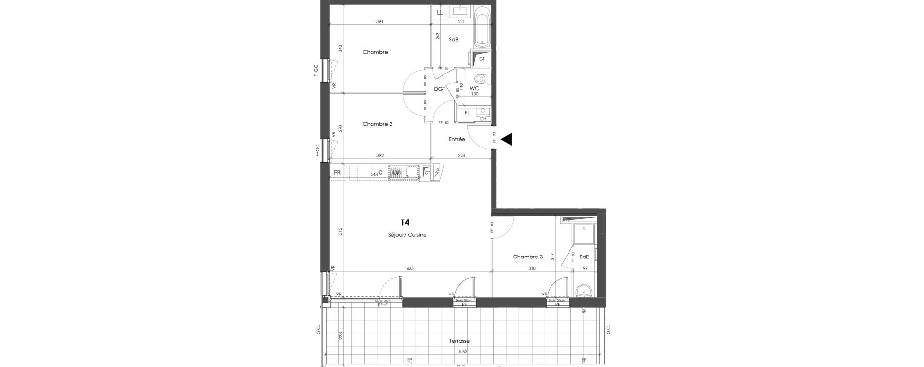 Appartement T4 de 81,23 m2 &agrave; Corbas Balmes - bourlione