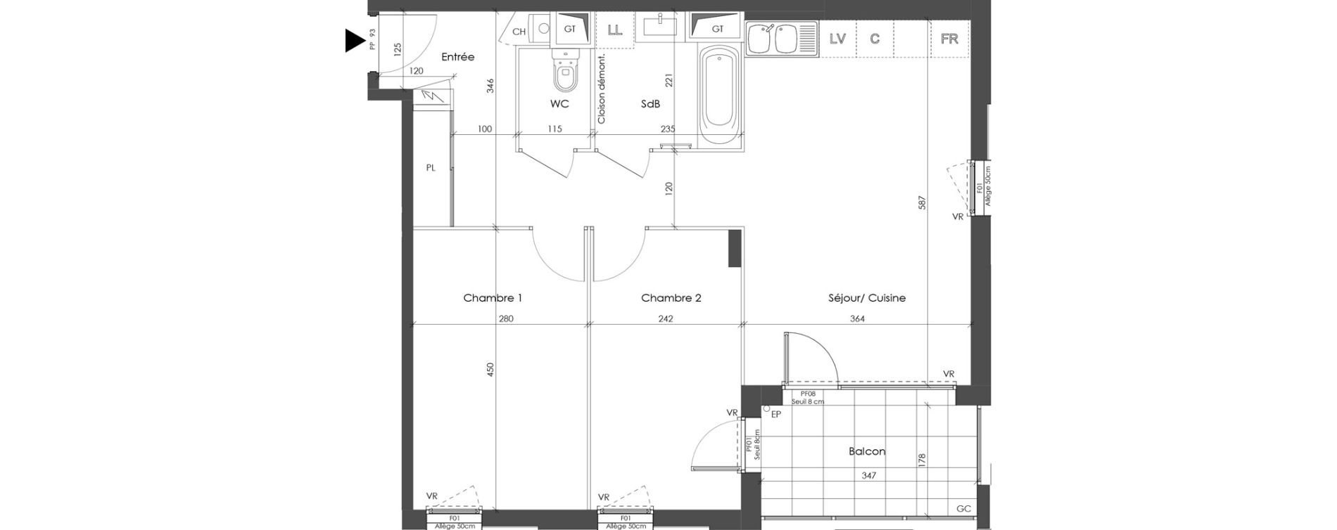 Appartement T3 de 62,20 m2 &agrave; Corbas Balmes - bourlione