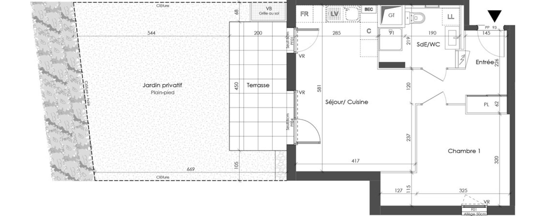 Appartement T2 de 45,09 m2 &agrave; Corbas Balmes - bourlione