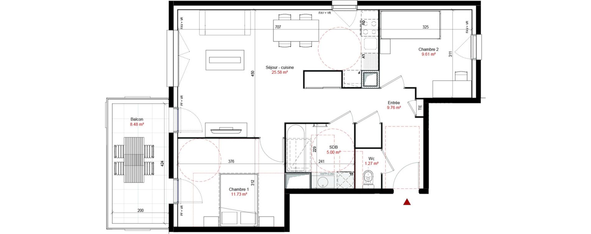 Appartement T3 de 62,95 m2 &agrave; Corbas Balmes - bourlione