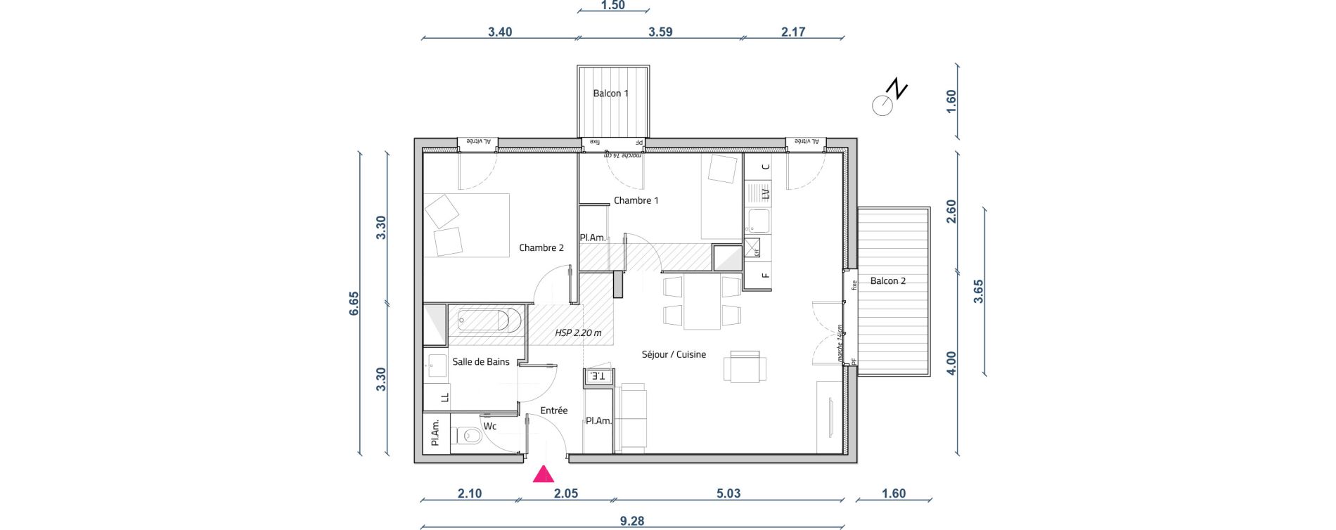Appartement T3 de 59,13 m2 &agrave; Corbas Centre