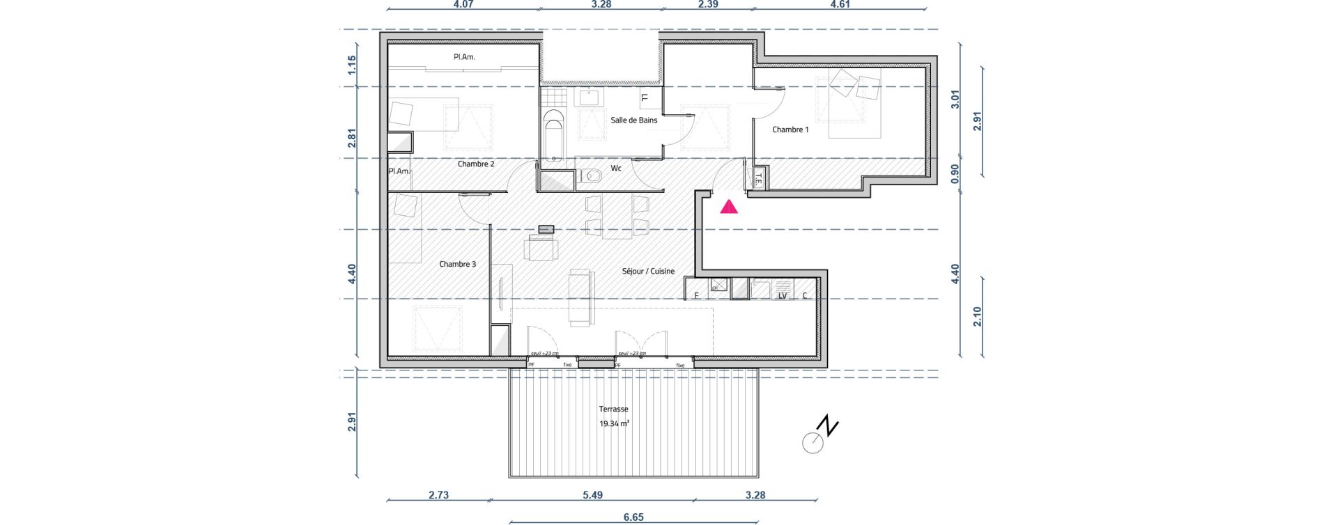 Appartement T4 de 80,44 m2 &agrave; Corbas Centre