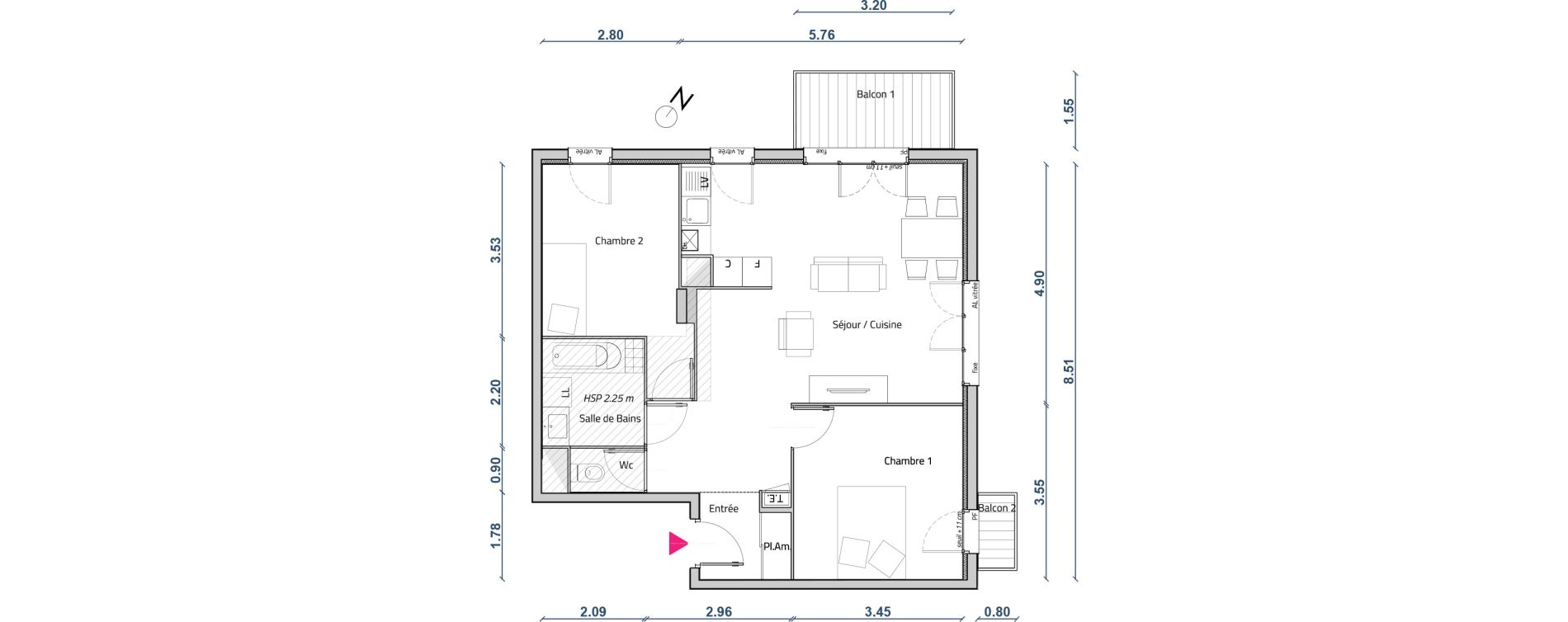 Appartement T3 de 64,86 m2 &agrave; Corbas Centre