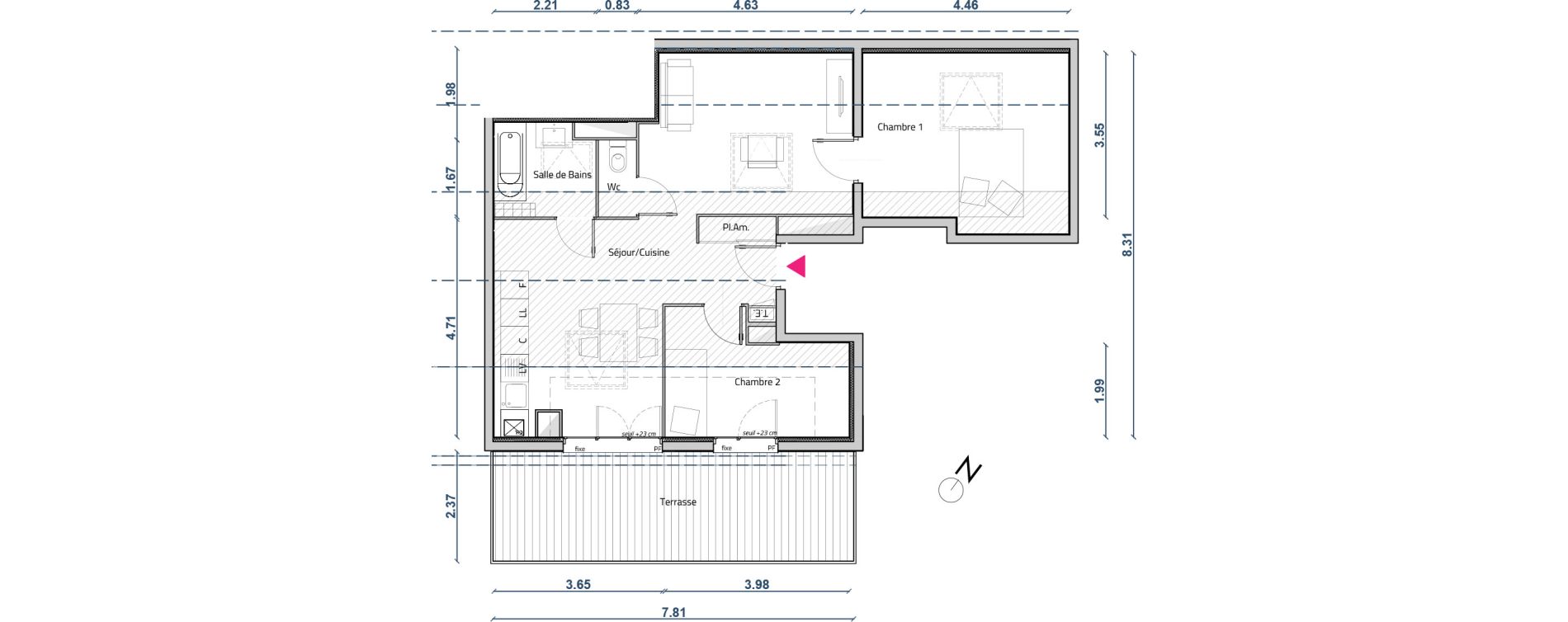 Appartement T3 de 58,75 m2 &agrave; Corbas Centre