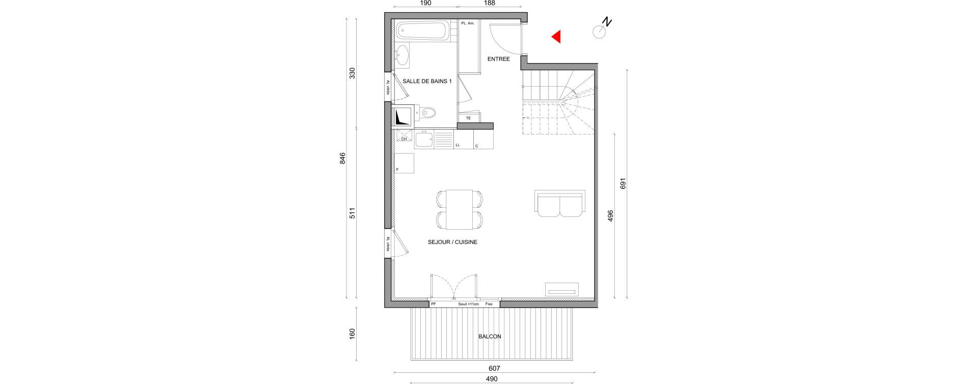 Appartement T3 de 77,02 m2 &agrave; Corbas Centre