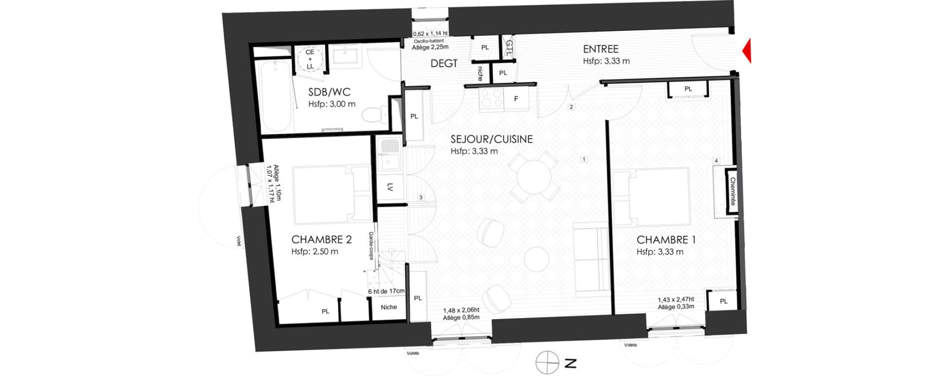 Appartement T3 de 71,71 m2 &agrave; Couzon-Au-Mont-D'Or Centre