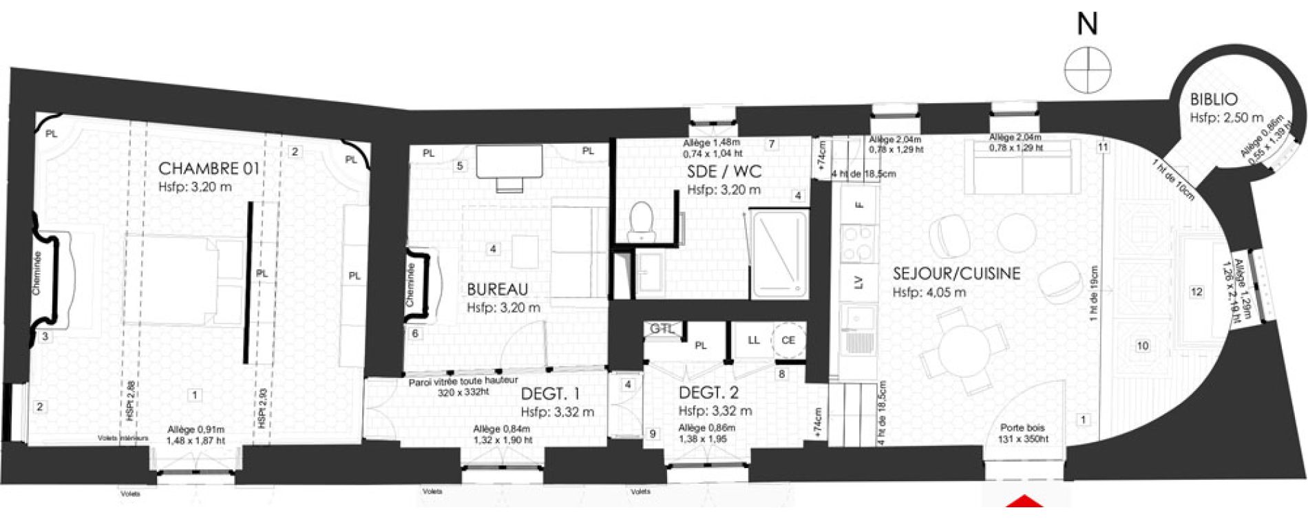 Appartement T2 bis de 78,52 m2 &agrave; Couzon-Au-Mont-D'Or Centre