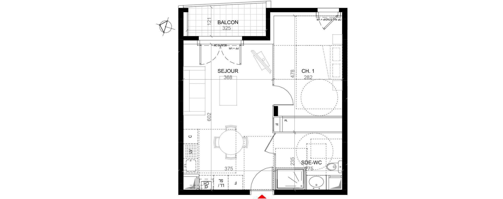 Appartement T2 de 41,00 m2 &agrave; Craponne Centre