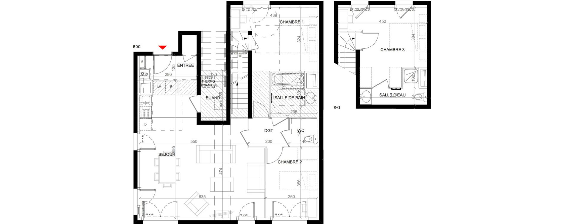 Duplex T4 de 94,85 m2 &agrave; Craponne Centre