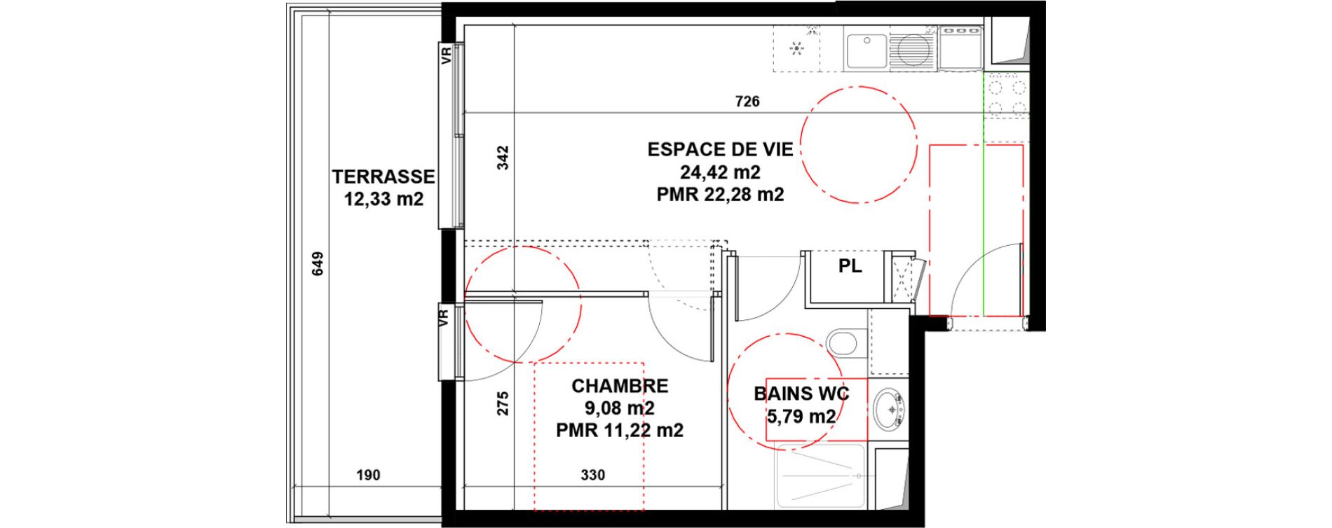 Appartement T2 de 39,29 m2 &agrave; Craponne Centre