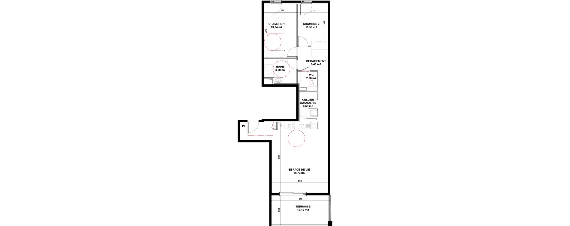 Appartement T3 de 81,57 m2 &agrave; Craponne Centre