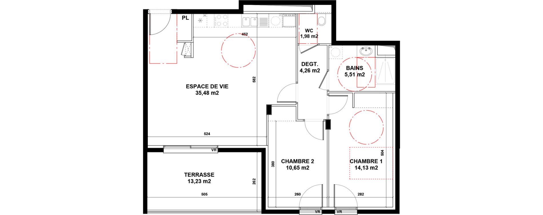 Appartement T3 de 72,01 m2 &agrave; Craponne Centre