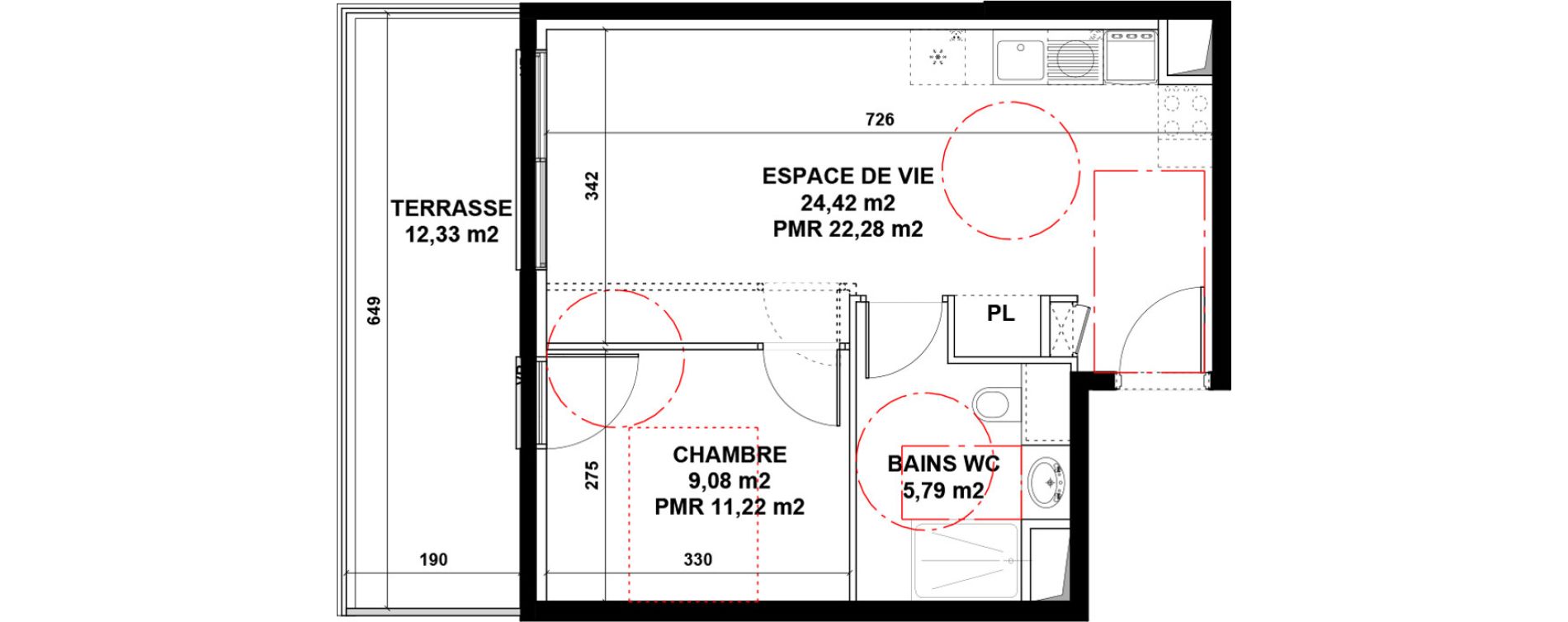 Appartement T2 de 39,29 m2 &agrave; Craponne Centre