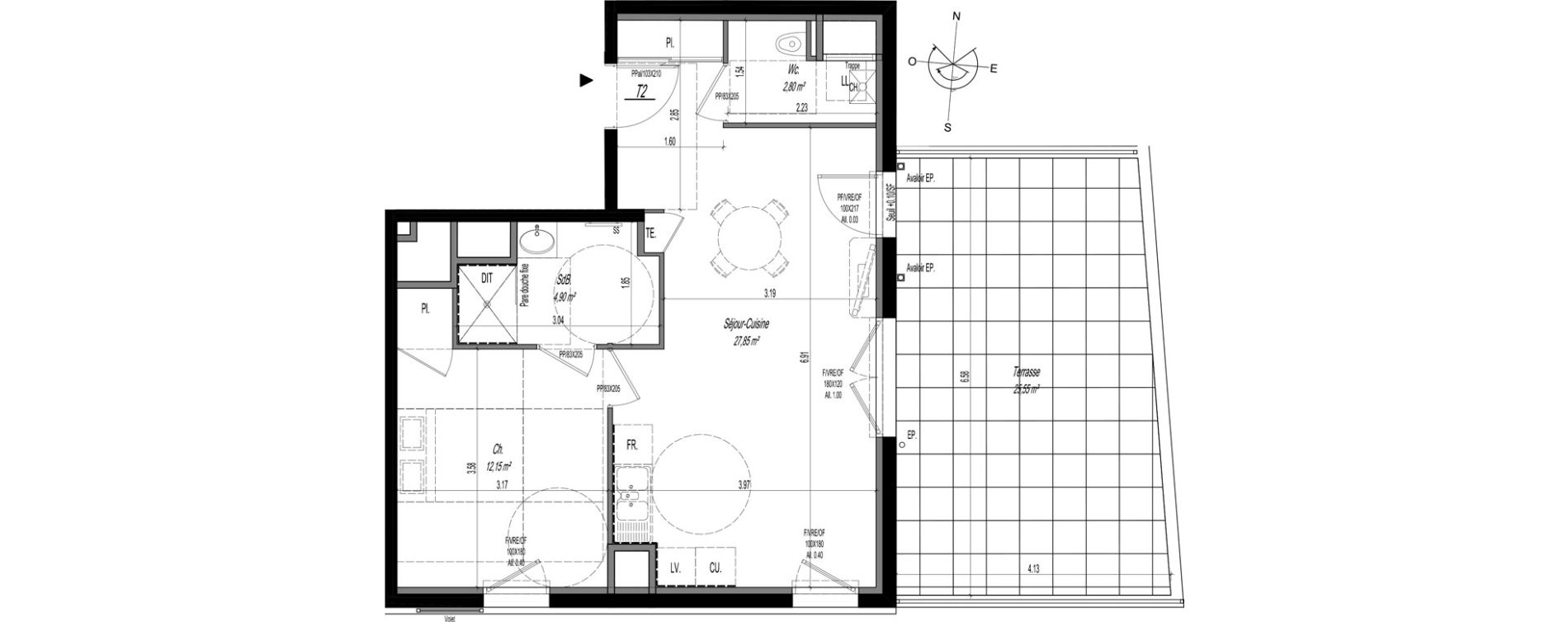 Appartement T2 de 47,70 m2 &agrave; Craponne Centre