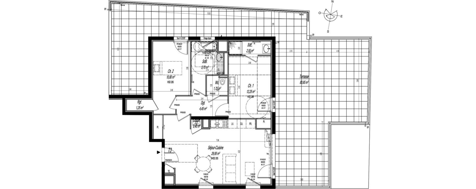 Appartement T3 de 69,10 m2 &agrave; Craponne Centre