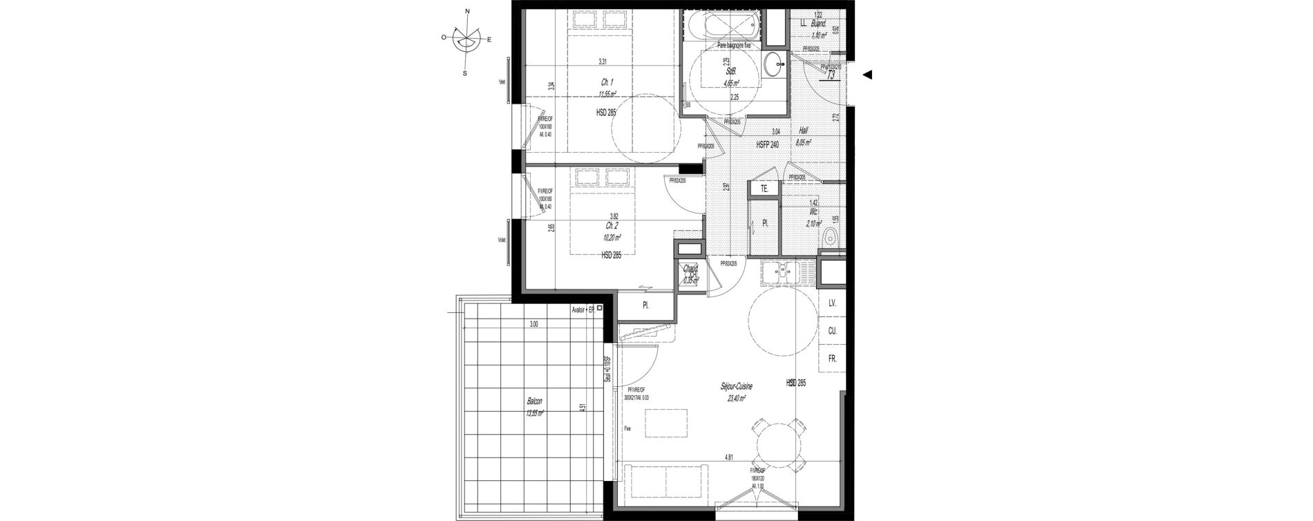 Appartement T3 de 61,40 m2 &agrave; Craponne Centre