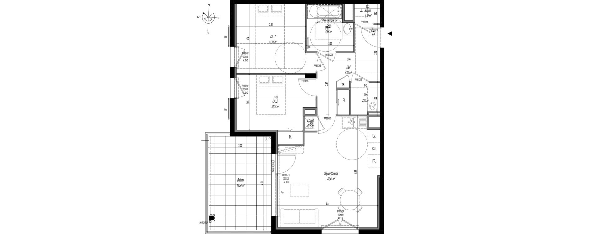 Appartement T3 de 61,35 m2 &agrave; Craponne Centre